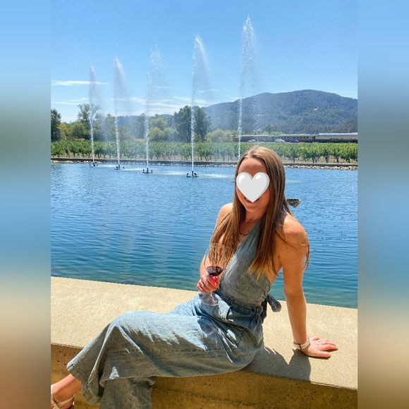 Free People Halter Denim One Piece - Picture 4 of 5